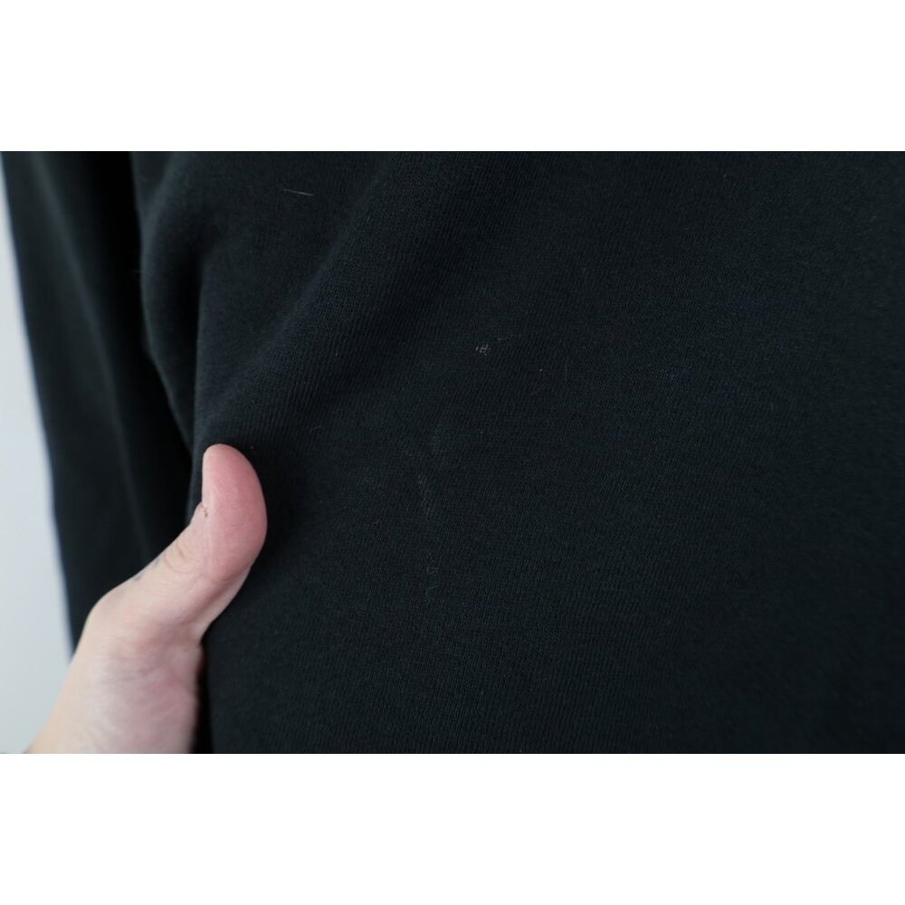 Vintage 90s Streetwear Mens XL Distressed Blank Crewneck Sweatshirt Black USA - Picture 6 of 12